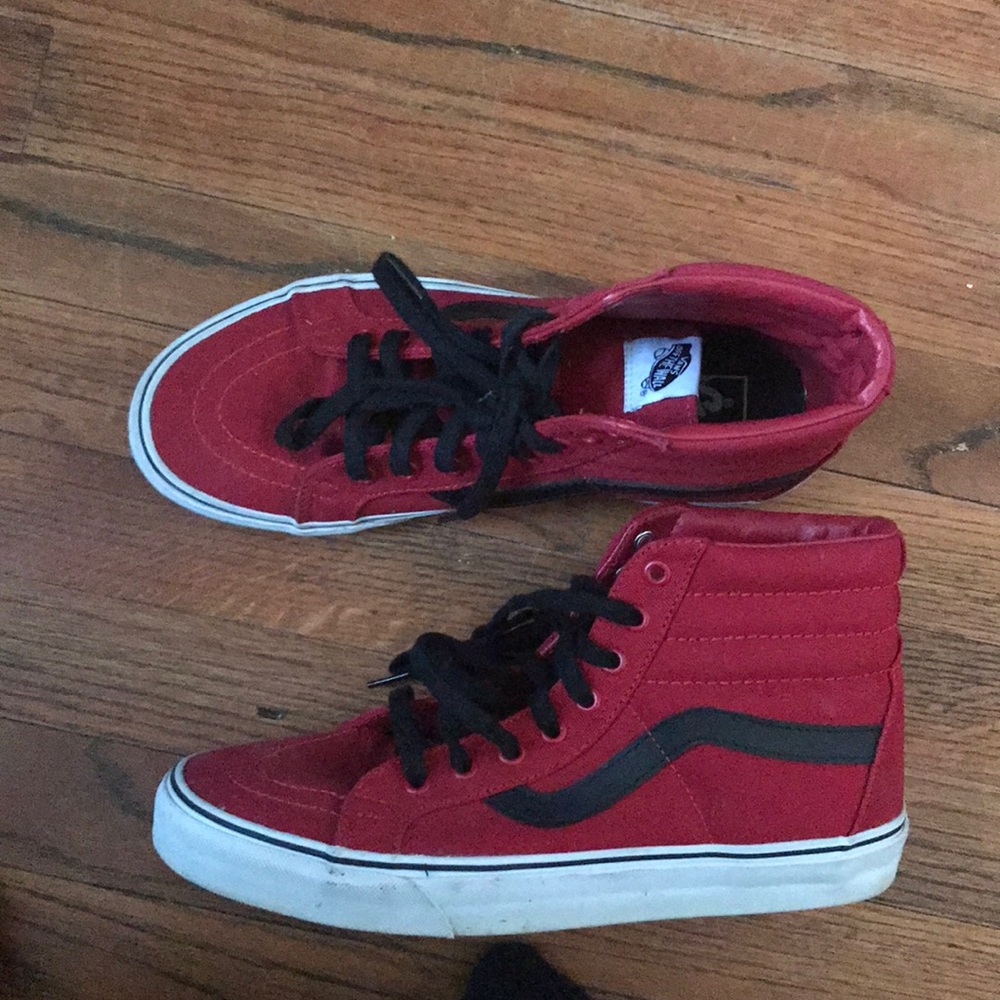 Red Hi-Top Vans